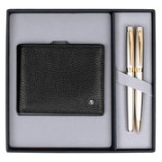 Scrikss Dr 200 38 Dolmakalem & Tükenmezkalem Saten Altın & Cüzdan Siyah