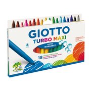 Giotto Turbo Maxi Askılı Paket 18li Su Bazlı Jumbo Keçeli Kalem 076300