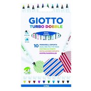 Giotto Turbo Dobble-Çift Uçlu Keçeli Kalem - Askılı Paket 10'lu 424600