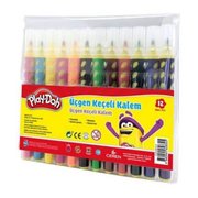 Play-Doh Play-Ke018 12 Renk Üçgen Fırça Uçlu Kalem Pp Kutu 