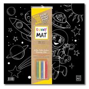 Akademi Çocuk Funny Mat Uzay Tebeşirli Siyah 40x40 cm