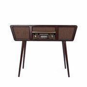 Crown Well Dekoratif Ayaklı Gramofon Kahverengi Pikap C0999