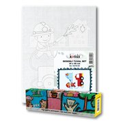 Kosida İtfaiyeci Desenli Tuval Set No:05