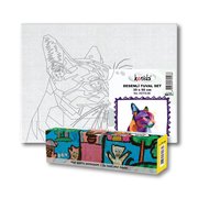 Kosida Geometrik Kedi Desenli Tuval Set No:08