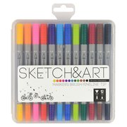 Bruno Visconti Sketch&Art Brush Pen 12li Fineliner Kalem 22-0082