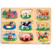 Melissa&Doug Ahşap Sesli Yapboz - Çiftlik Hayvanları