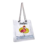 4NIO Şeffaf Plaj Çantası Flamingo  