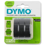 DYMO 9 mm x 3 mt Kabartma Şerit 3'lü Paket Siyah S0847730