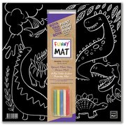 Akademi Çocuk - Funny Mat  Black (Tebeşirli ) Dinazorlar -  40x40