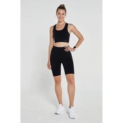 Jerf Gela Şekillendirici Sport Biker Tayt - Siyah