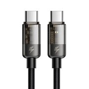 Mcdodo CA-2840 Type-C to Type-C  100W Led Işıklı Hılzı Data Şarj Kablosu 1.2 m - Siyah