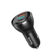 Mcdodo CC-5670 95W 1xType-C 1xUsb Girişli Dijital Göstergeli Araç Çakmak Şarjı - Siyah