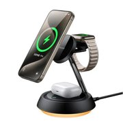 Mcdodo CH-4952 15W 3'ü 1 Arada Manyetik Kablosuz Şarj Standı - Siyah