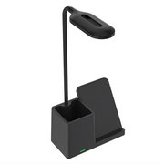 S-link SL-M9054 Siyah TypeC 15W Kablosuz Şarj Cihazı Kalemlikli Masa Lambası