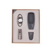 Parmida Çakmak Kesici Küllük Sehpa Dörtlü Siyah - Gunmetal Puro Seti