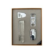 Parmida Çakmak Kesici Küllük Sehpa Dörtlü Gümüş Puro Seti