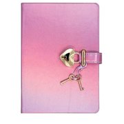 Victoria's Journals Hush Kilit Meta Defter 160 Yaprak Çizgili, Koyu Pembe