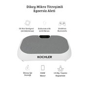 Kochler Vibecore Ev Tipi Dikey Mikro Titreşimli Egzersiz Aleti - Uzaktan Kumandalı Fitness Platformu - Gri