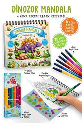 Çocuklar İçin Dinozor Mandala – 6 Renk Keçeli Kalem ve 75 Adet Çıkartma Hediye! 3+ doğrulanmış Türkçe kitap kapağı
