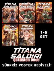Titana Saldırı – Çöküşten Önce 1 – 5 – Poster Hediyeli Manga Set doğrulanmış Türkçe kitap kapağı