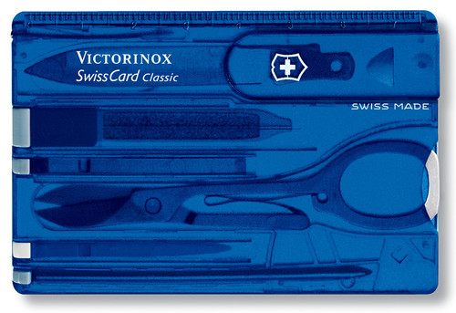 Victorinox SwissCard Çakı Şeffaf Mavi VT 0.7122.T2