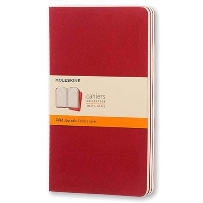 Moleskine Cahier X Large Ruled Notebook Red çizgili 3'lü paket