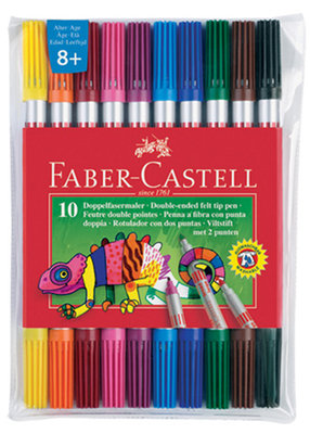 Faber-Castell 10 Renk Çift Uçlu Keçeli Kalem