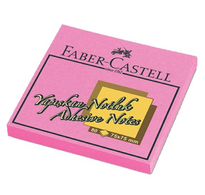 Faber-Castell Brilliant 75x75 Pembe Yapışkan Not Kağıdı