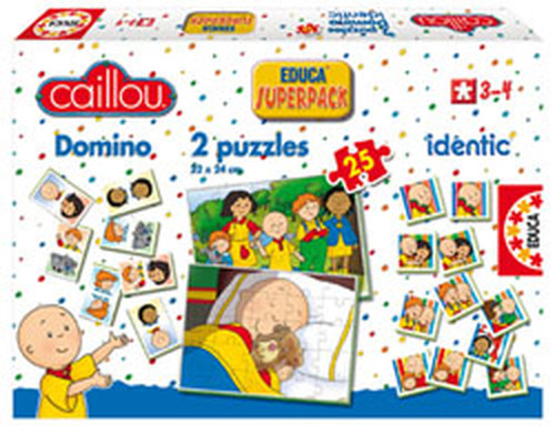 Educa Puzzle Çocuk Caillou Domino - 2 X 25 Puzzle - Identic Superpack 14094