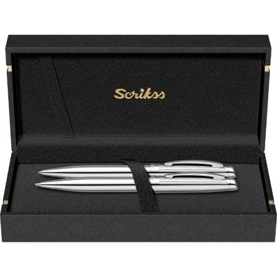 Scrikss 39 Krom Takım Lüx Kutuda Tükenmez Kalem & Versatil Kalem Takımı