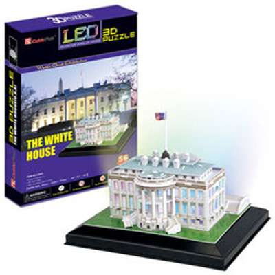 CubicFun 3D Beyaz Saray ABD LED Işık Seri 3D Puzzle L504H