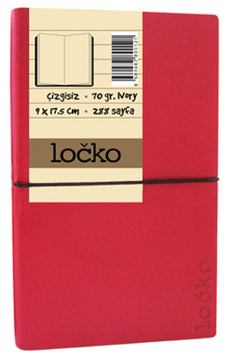 Locko 9x17.5 Kırmızı Çizgisiz Defter