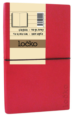 Locko 7.5x10.5 Kırmızı Çizgisiz Defter
