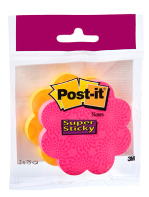 Post-it Super Sticky Çiçek Şekilli Not Neon Sarı - Fuşya
