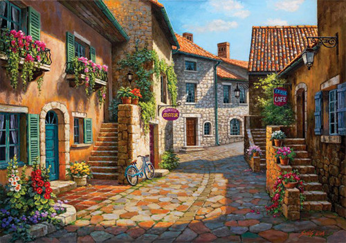 Art Puzzle Rue De Village   Sung Kım 2000 Parça