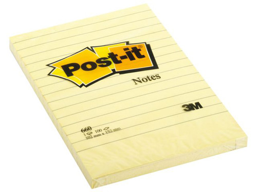 Post-it  Not Çizgili Sarı 100 Yp 102x152mm 660