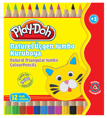 Play-Doh 12 Renk Natturel Jumbo Mini Kuru Boya PLAY-KU009