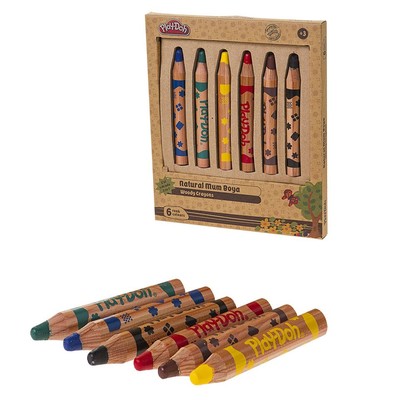 Play-Doh 6 Renk Naturel Crayon 2'Si 1 Arada PLAY-CR009