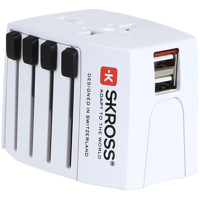 Skross Seyahat Adaptörü MUV USB Priz + 2x USB  Beyaz SW.WORLD.ADAPTER.MUV.USB