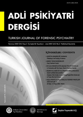 Adli Psikiyatri Dergisi - Cilt:2 Sayı:3 Temmuz 2005