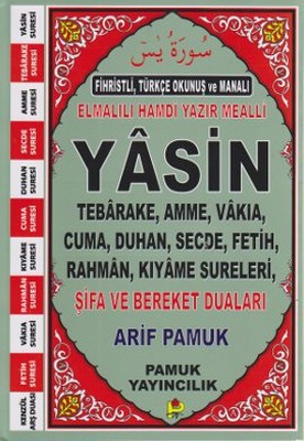 Fihristli Türkçe Okunuş ve Manalı Elmalılı Hamdi Yazır Mealli Yasin (Yas-112/P15)