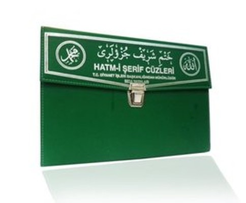 Kur'an-ı Kerim 30 Cüz Hatim Seti (Cami Boy Çantalı Yeşil Kapak Kod: 110)