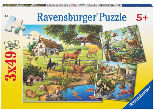 Ravensburger Puzzle Dağ Hayvanları 3x49 Parça 092659