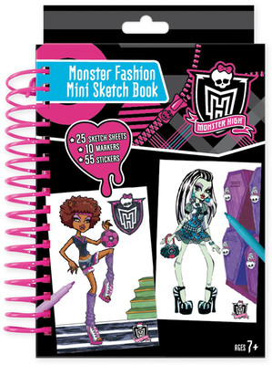 Fashion Angels Monster High Moda Tasarim Defteri-Mini+10 Adet Boya Kalemi Lty64004