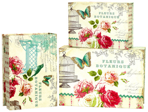 Tri-Coastal Design Fleurs Botanique - 3'lü Dekoratif Tab Box 3421-7114
