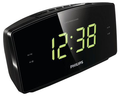 Philips Büyük Ekranlı Çift Alarm Saatli Radyo