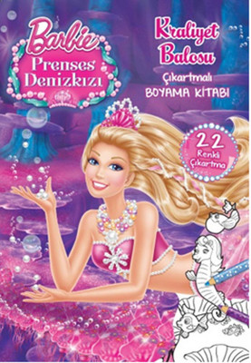 Barbie Prenses Deniz Kızı Kraliyet Balosu Çıkartmalı Boyama