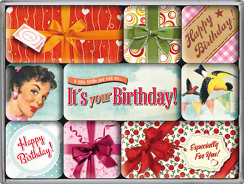 Nostalgic Art Say It 50s Happy Birthday Magnet Set (9 Parça) 83052