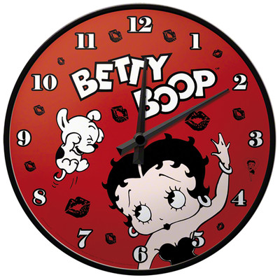 Nostalgic Art Betty Boop- Kiss me Yuvarlak Metal Duvar Saati (31 cm) 51042