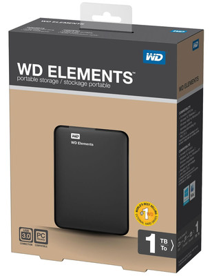 WD Elements Portable 2.5 1TB Black USB2.0USB3.0